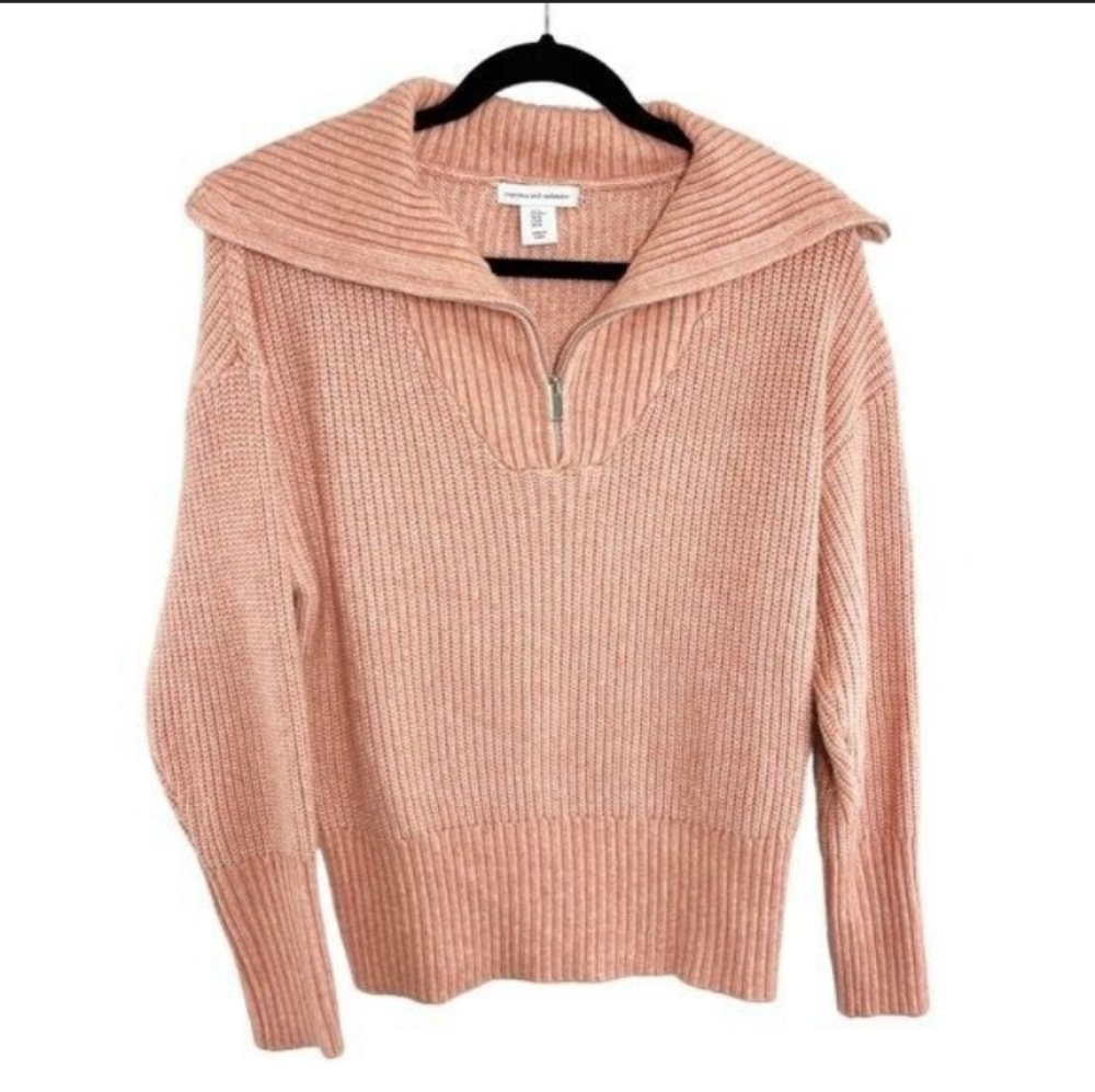 Cupcakes And Cashmere Quarter Zip Cashmere Blend Sweater